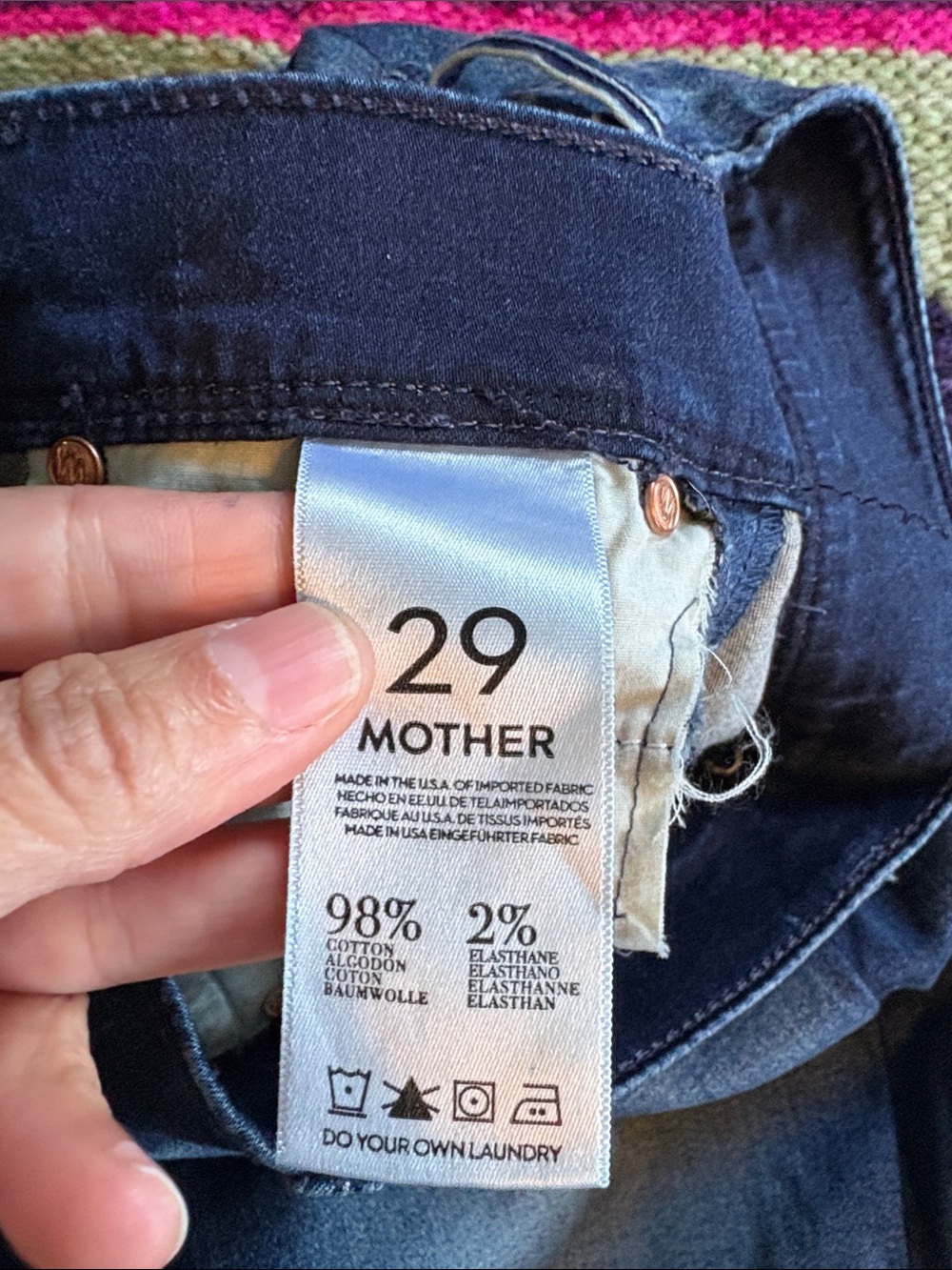 MOTHER The Daydreamer Boot Cut Jeans Night Spice Blue Whiskered Size 29 - Picture 9 of 14